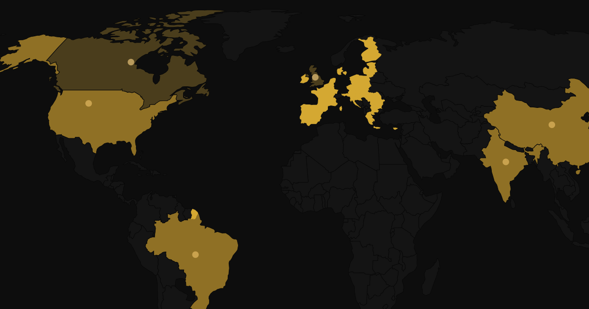 Anteprima della mappa interattiva sulla governance dell'IA nel mondo